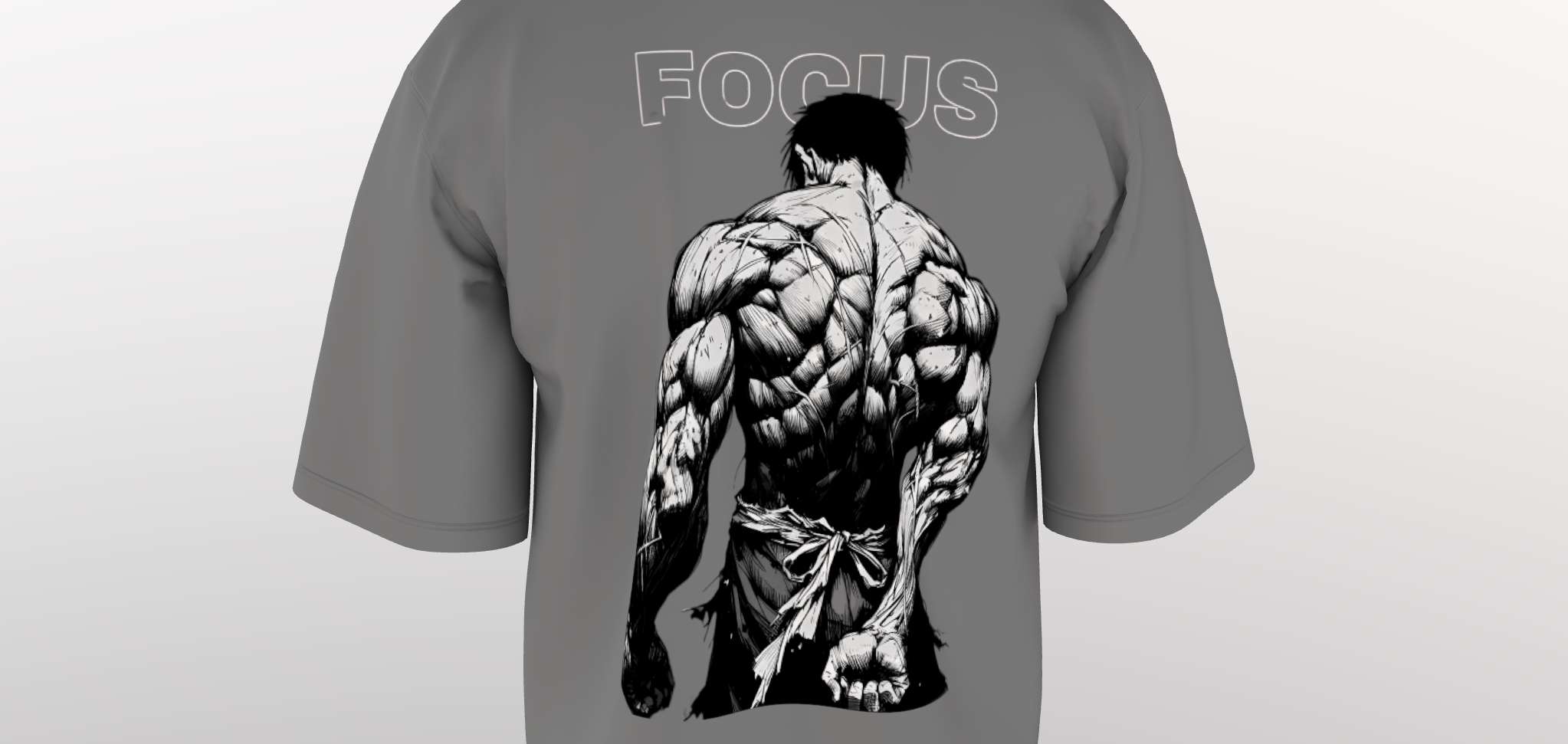 Focus Warrior Oversized T-Shirt - Steel Grey