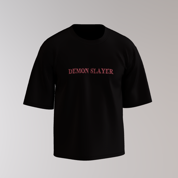 Flame Slayer Anime Oversized T-Shirt - Black