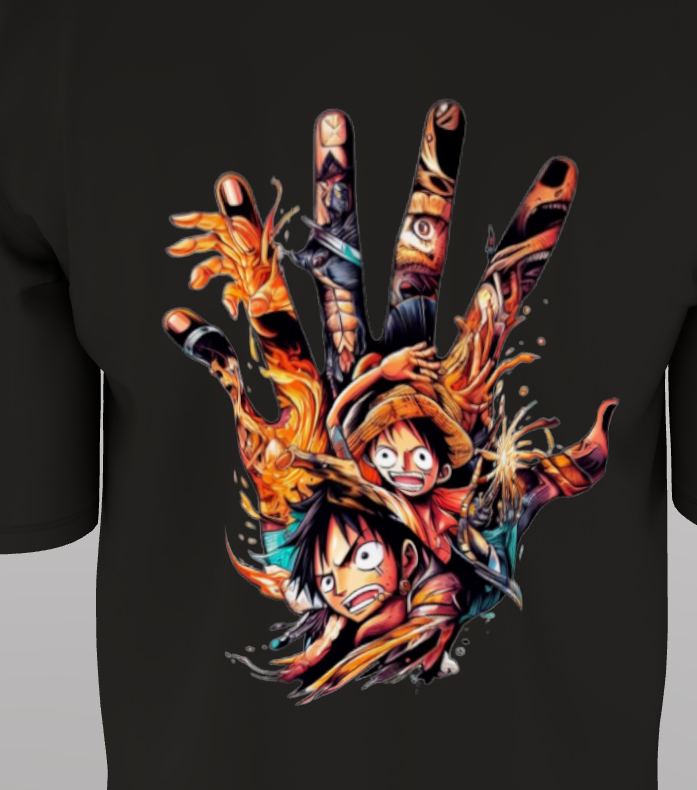 FIVE FURY – Oversized Anime Graphic Tee